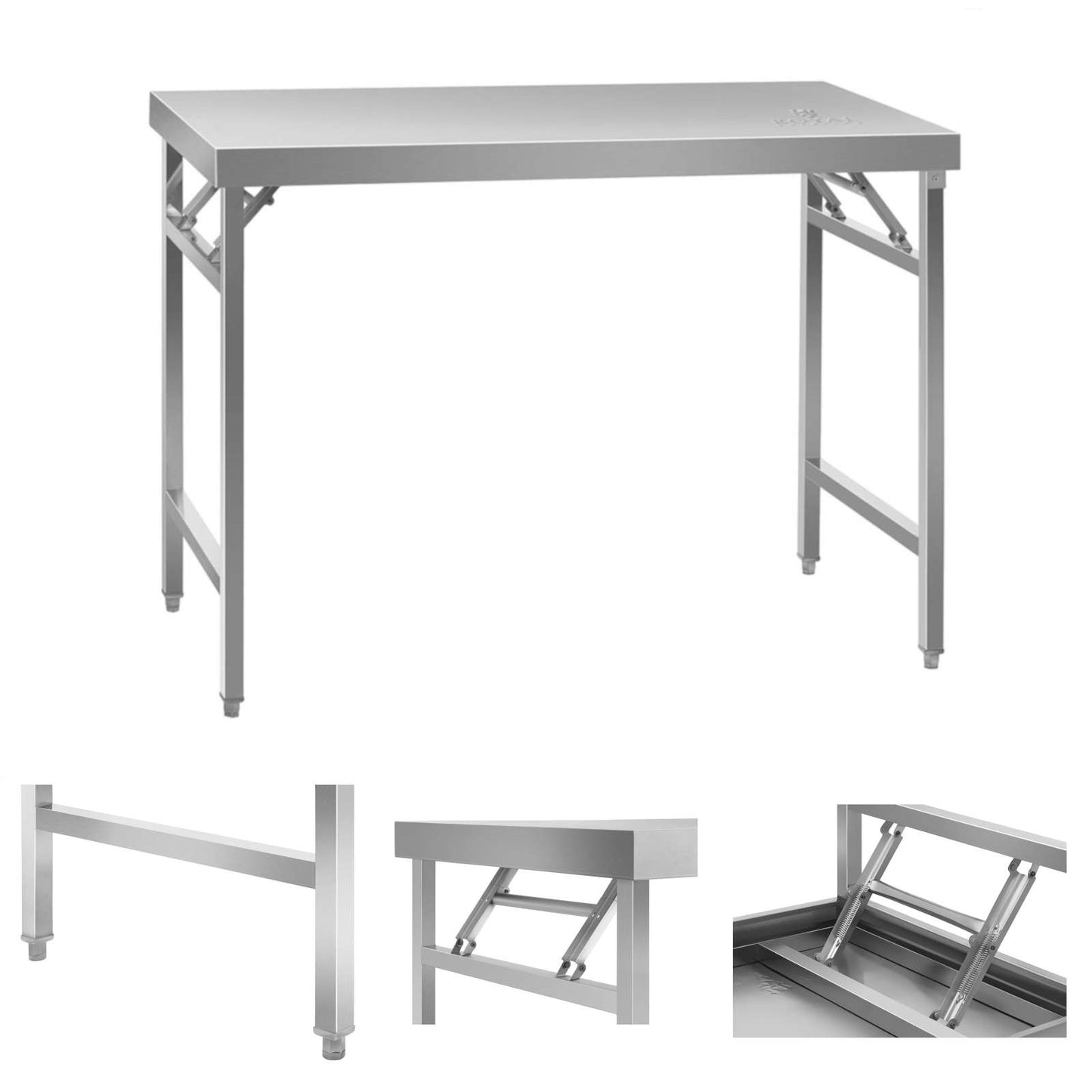 Tables – Folding stainless steel work table 120 x 60cm - Carlat