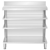 Tables – Gastronomy work bar table with edge, 4 shelves, - Carlat