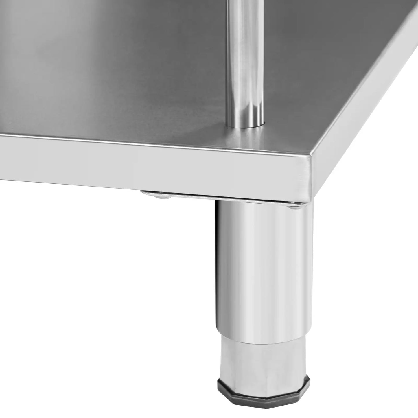 Tables – Gastronomy work bar table with edge, 4 shelves, - Carlat