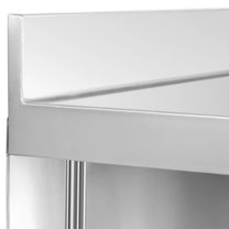 Tables – Gastronomy work bar table with edge, 4 shelves, - Carlat