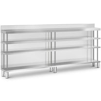 Tables – Gastronomy work bar table with edge, 4 shelves, - Carlat