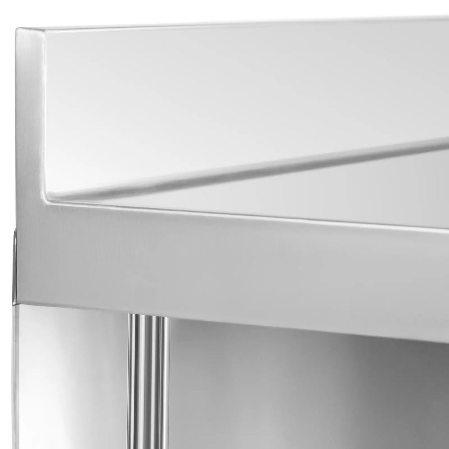 Tables – Gastronomy work bar table with edge, 4 shelves, - Carlat