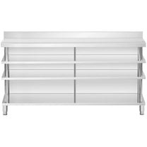 Tables – Gastronomy work bar table with edge, 4 shelves, - Carlat