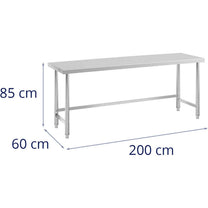 Tables – Kitchen table, stainless steel, 200 x 60 cm - Carlat
