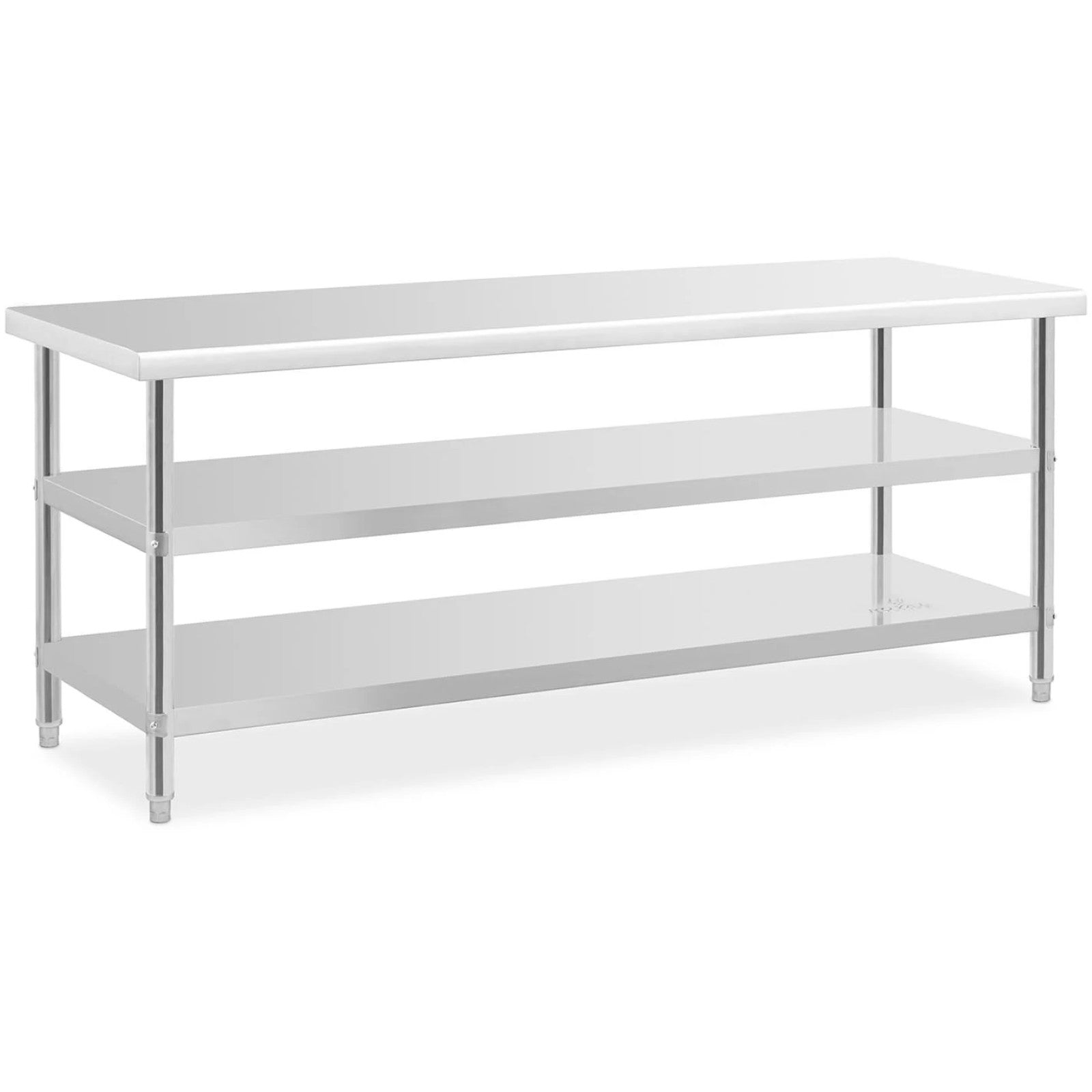 Tables – Kitchen table with 2 shelves, stainless steel, 200 - Carlat