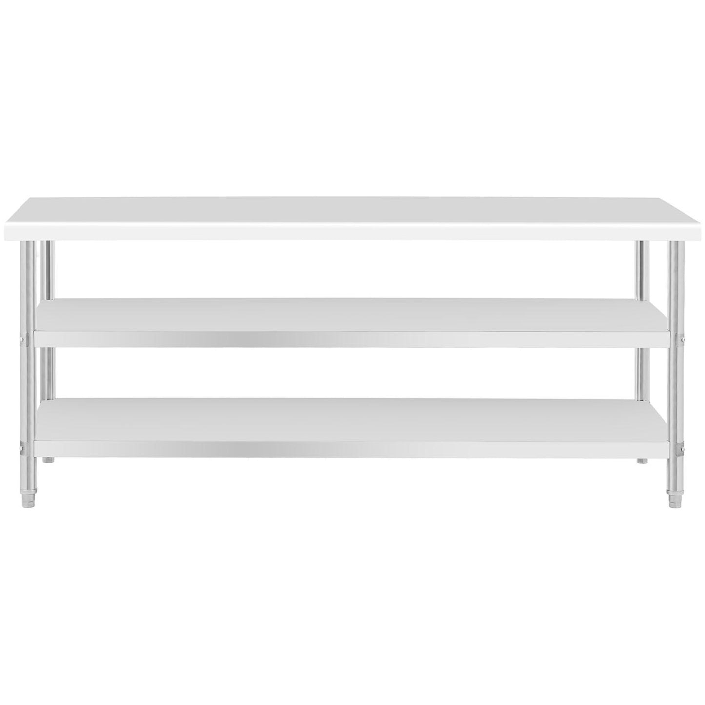 Tables – Kitchen table with 2 shelves, stainless steel, 200 - Carlat