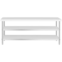 Tables – Kitchen table with 2 shelves, stainless steel, 200 - Carlat