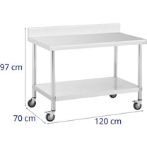 Tables – Metal catering table on wheels with shelf and - Carlat