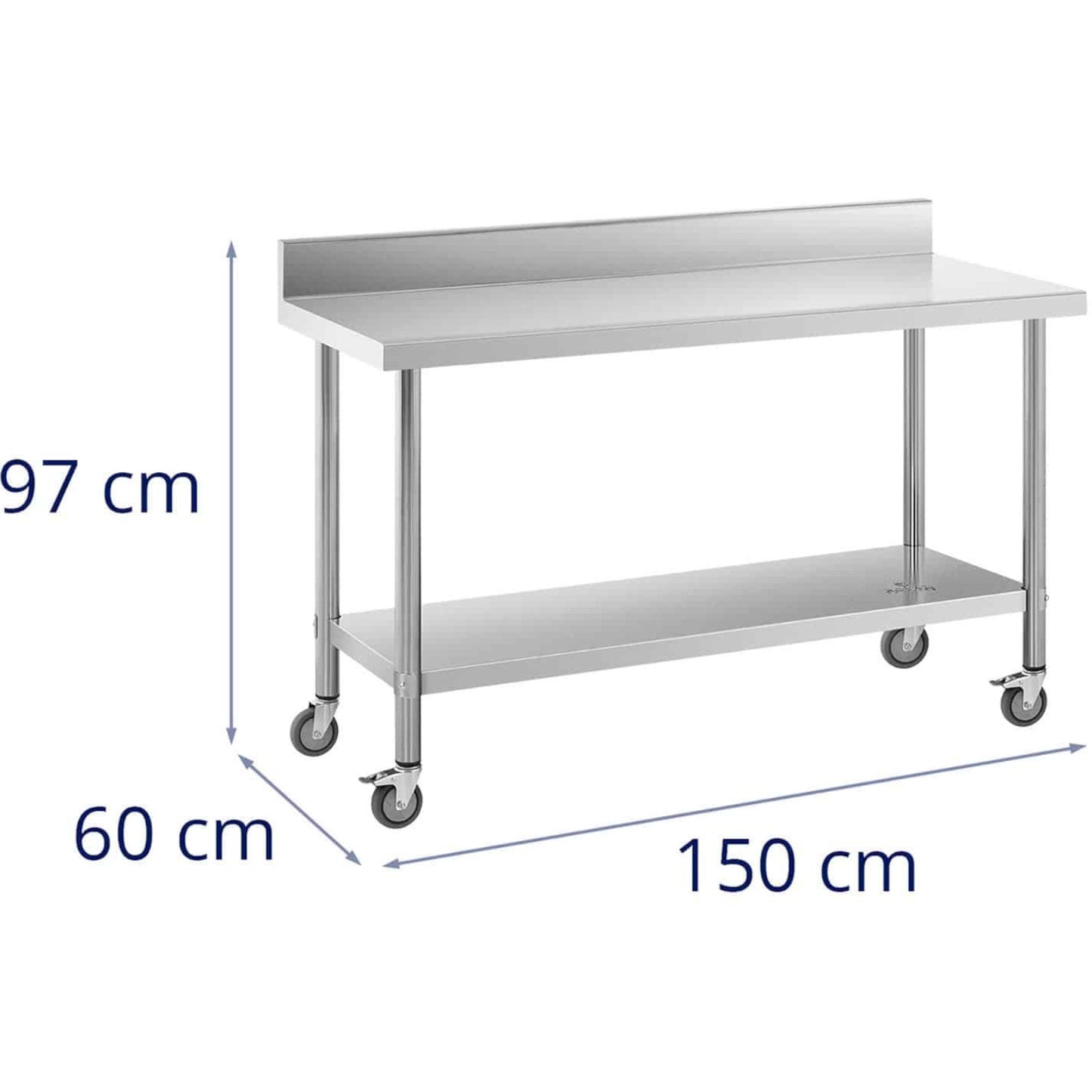 Tables – Metal catering table on wheels with shelf and - Carlat
