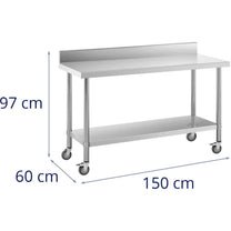 Tables – Metal catering table on wheels with shelf and - Carlat