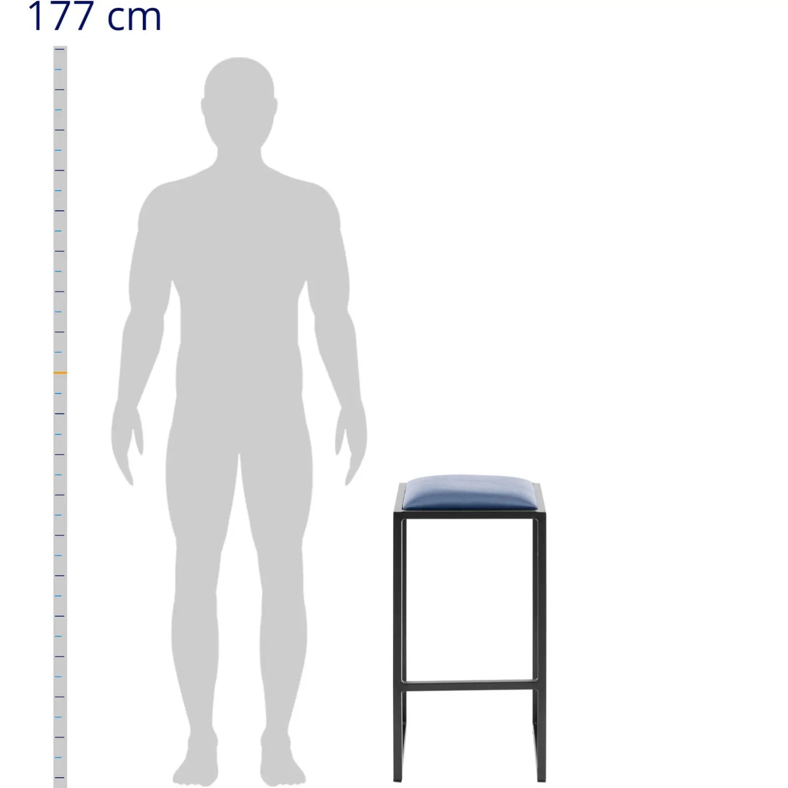 Tables – Metal loft bar stool with black and blue - Carlat