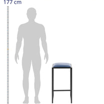 Tables – Metal loft bar stool with black and blue - Carlat
