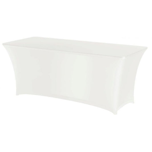 Tables – Rectangular tablecloth without ironing, Jersey fabric, white - Carlat