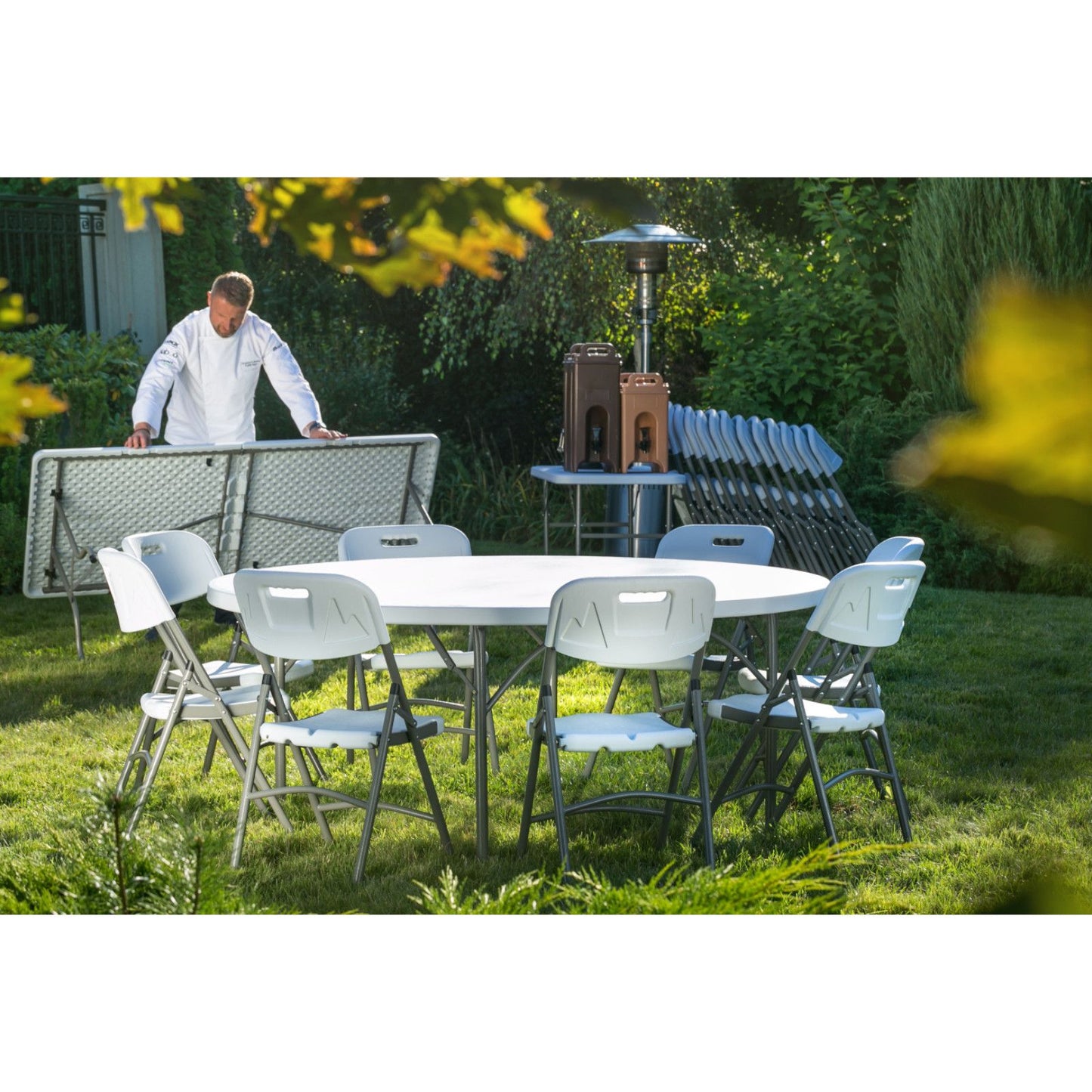Tables – Round catering table, foldable, up to 250 kg, - Carlat