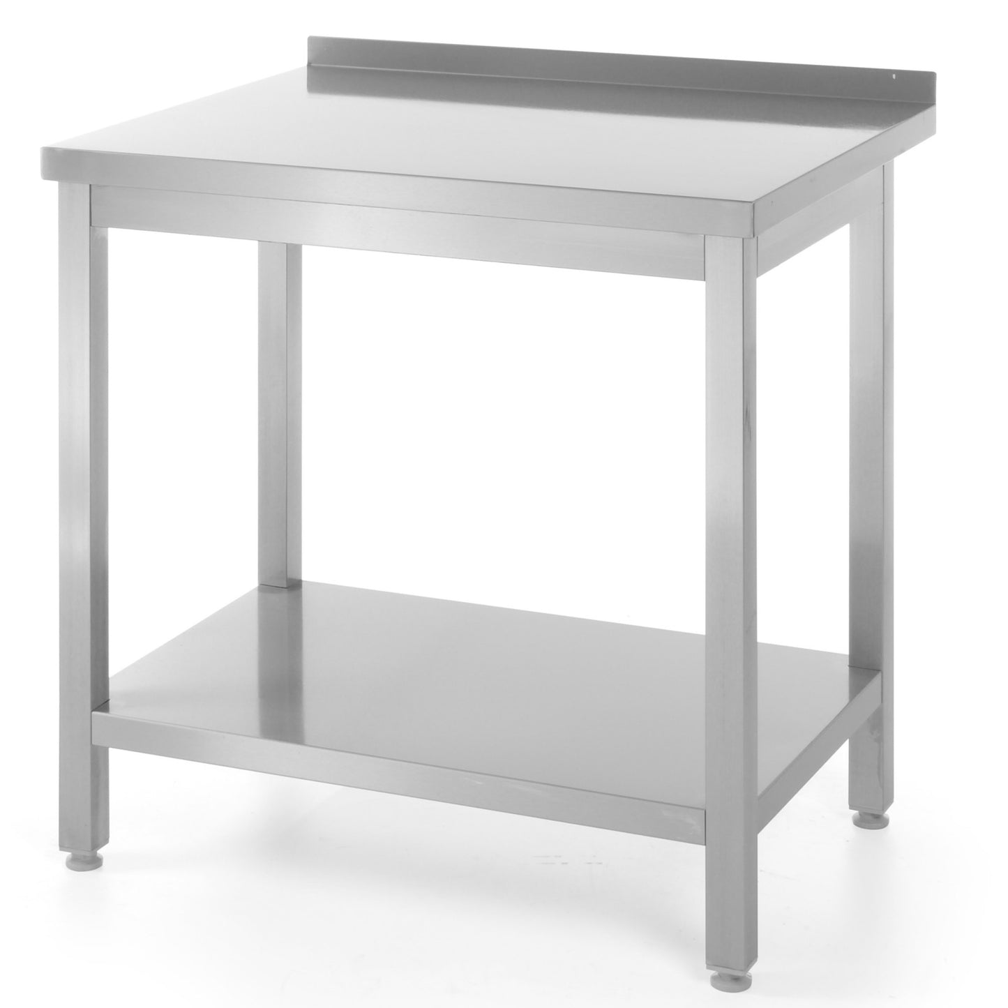 Tables – Steel kitchen worktop table, wall-mounted, with edge and - Carlat
