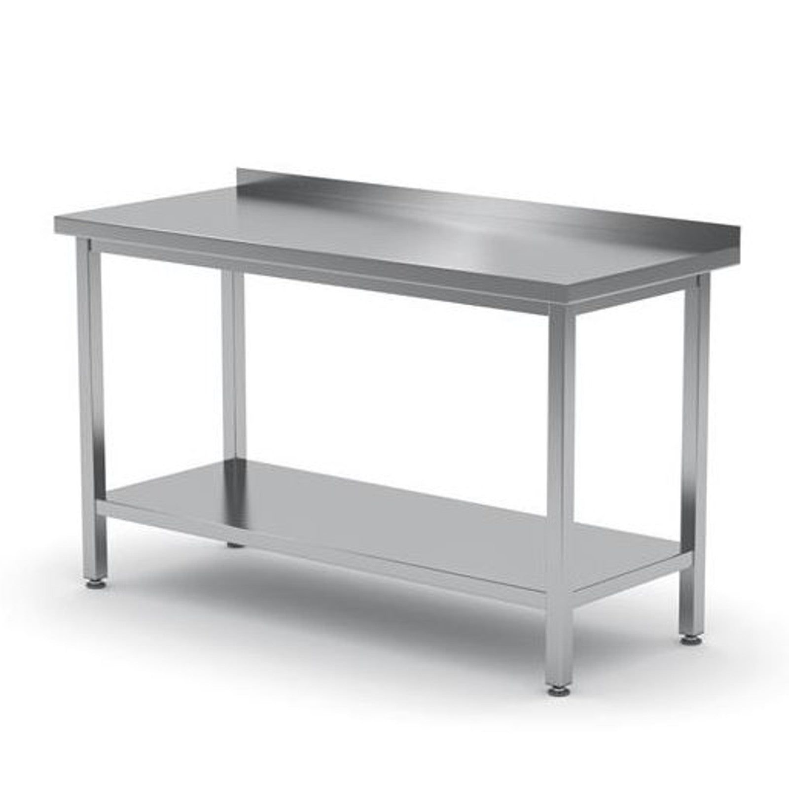 Tables – Steel kitchen worktop table, wall-mounted, with edge and - Carlat
