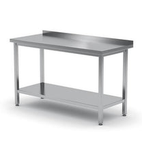 Tables – Steel kitchen worktop table, wall-mounted, with edge and - Carlat