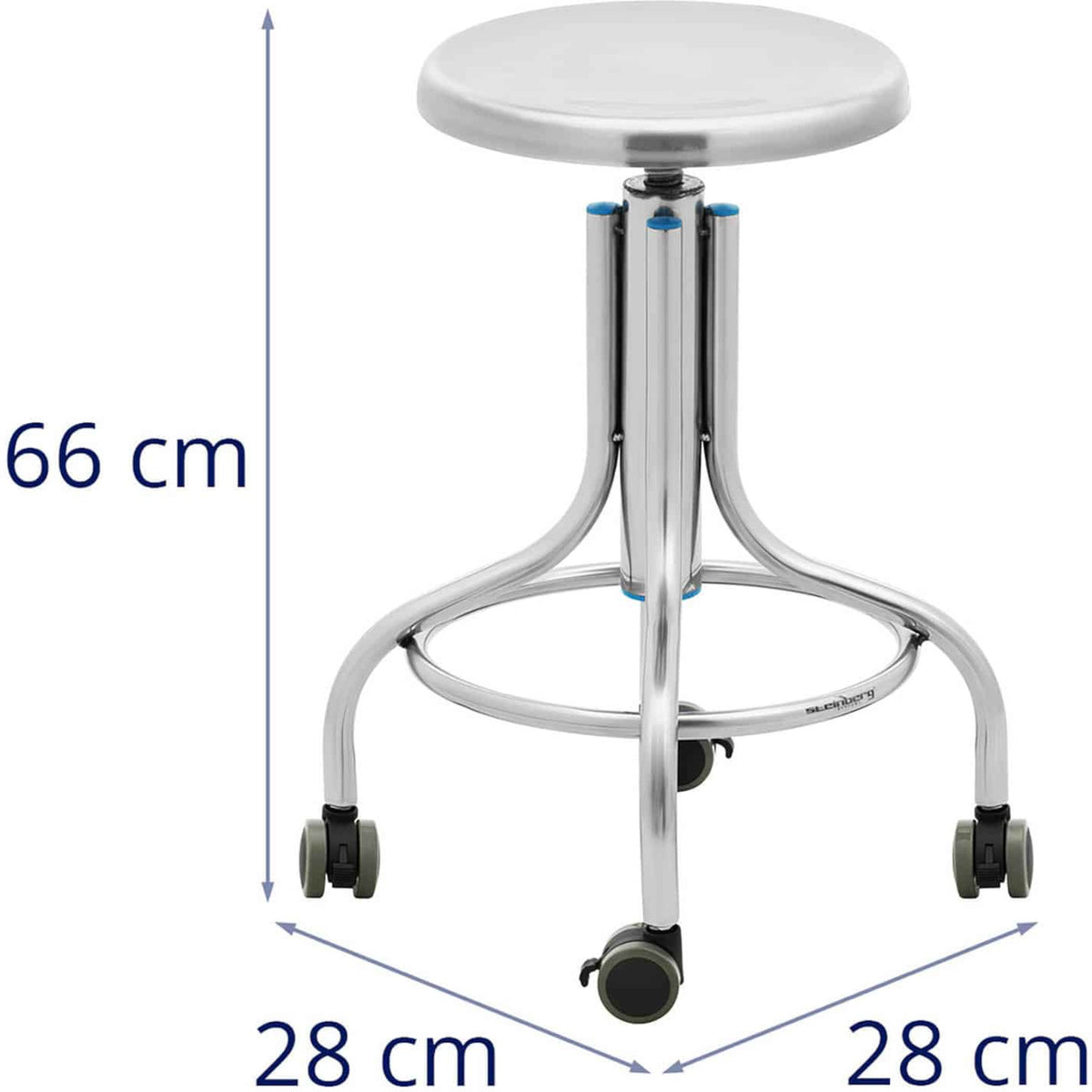Tables – Stool, workshop laboratory stool, stainless steel, 45-60 cm, - Carlat