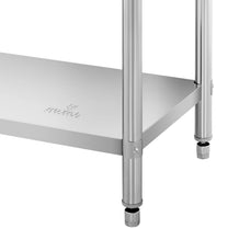 Tables – Table, central steel worktop, 2 shelves, 120 x - Carlat