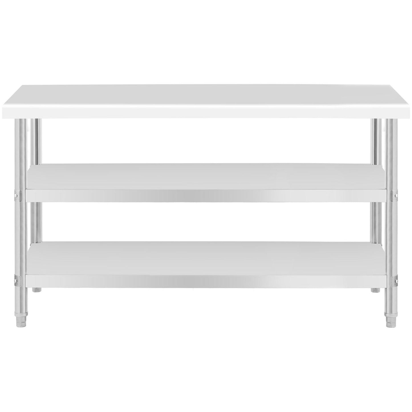 Tables – Table, central steel worktop, 2 shelves, 120 x - Carlat