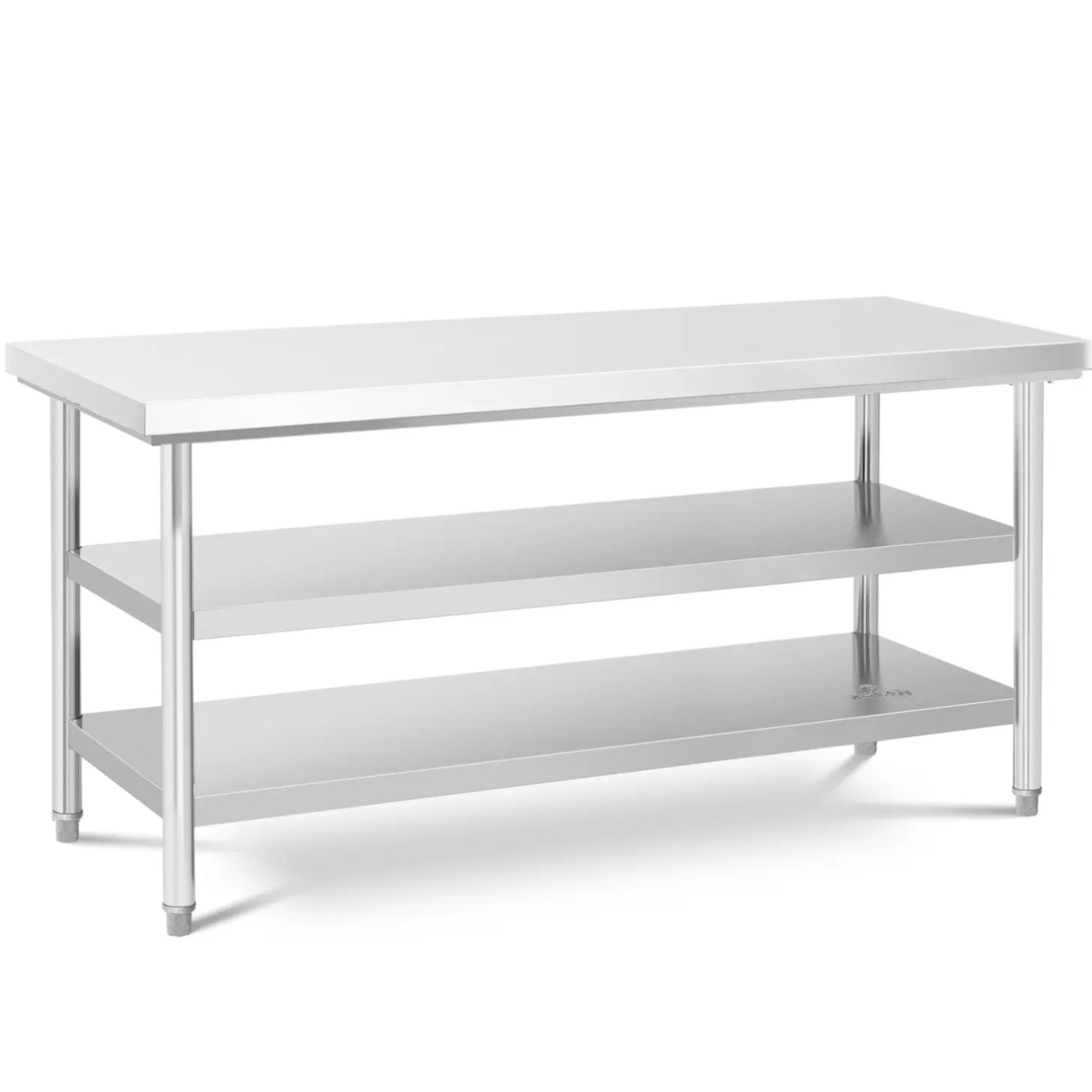 Tables – Table, central steel worktop, 2 shelves, 120 x - Carlat