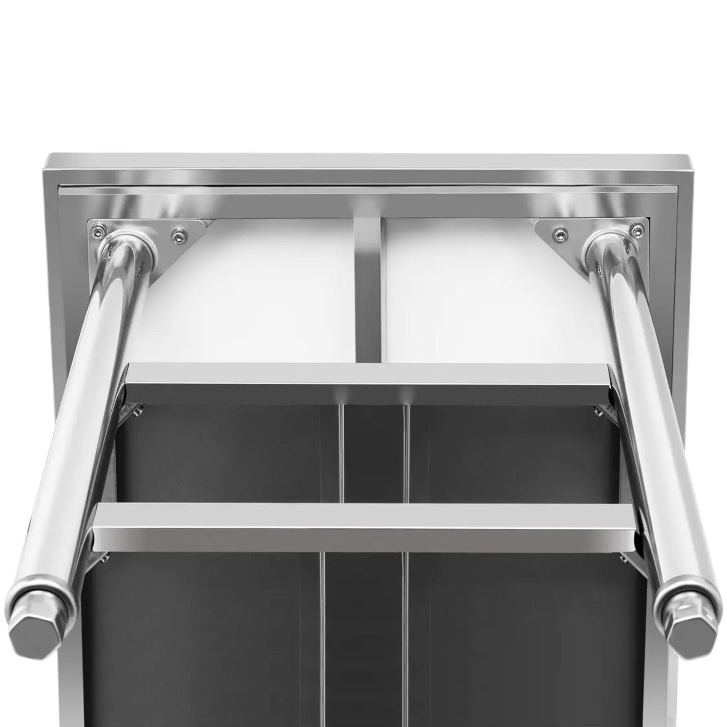 Tables – Table, central steel worktop, 2 shelves, 120 x - Carlat