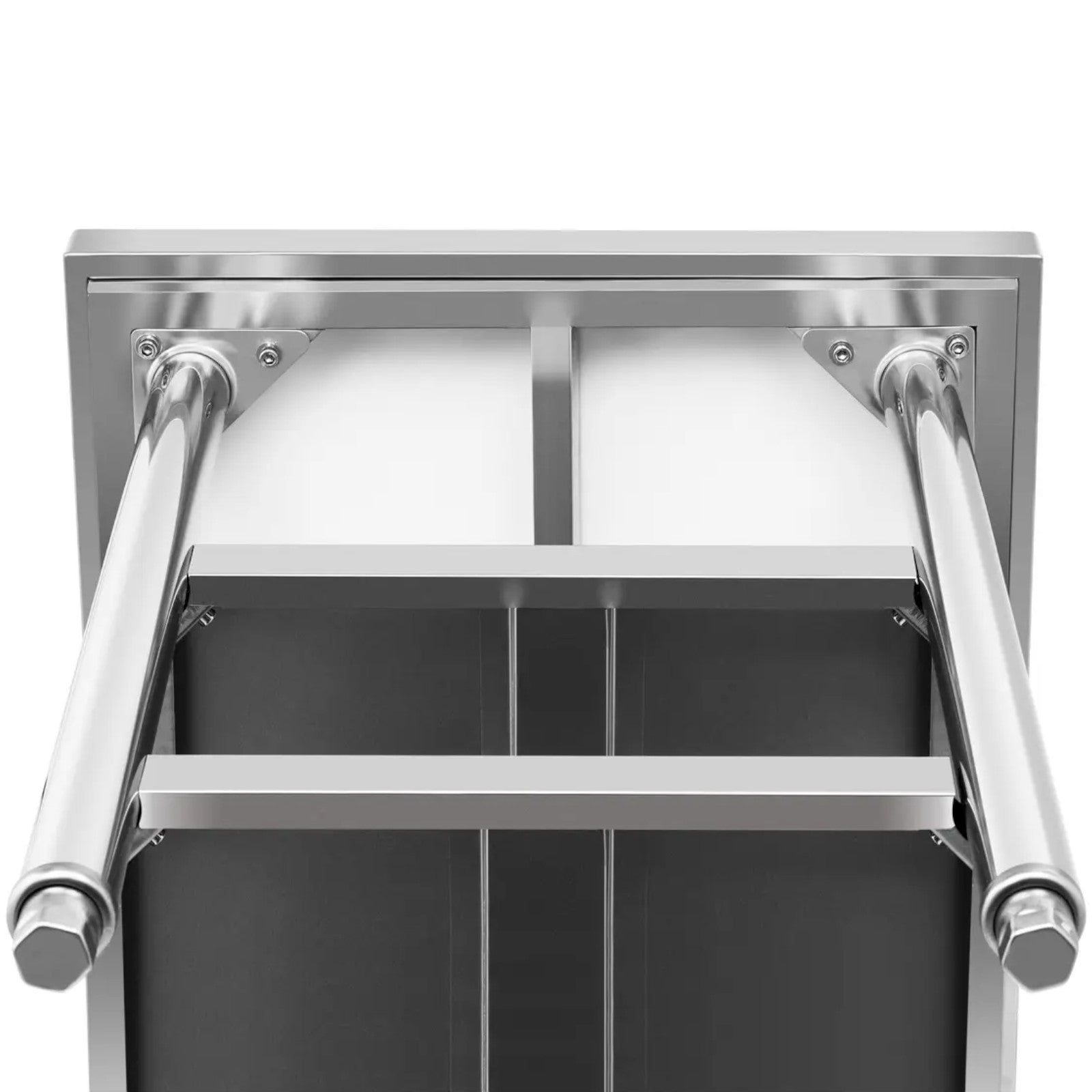 Tables – Table, central steel worktop, 2 shelves, 120 x - Carlat