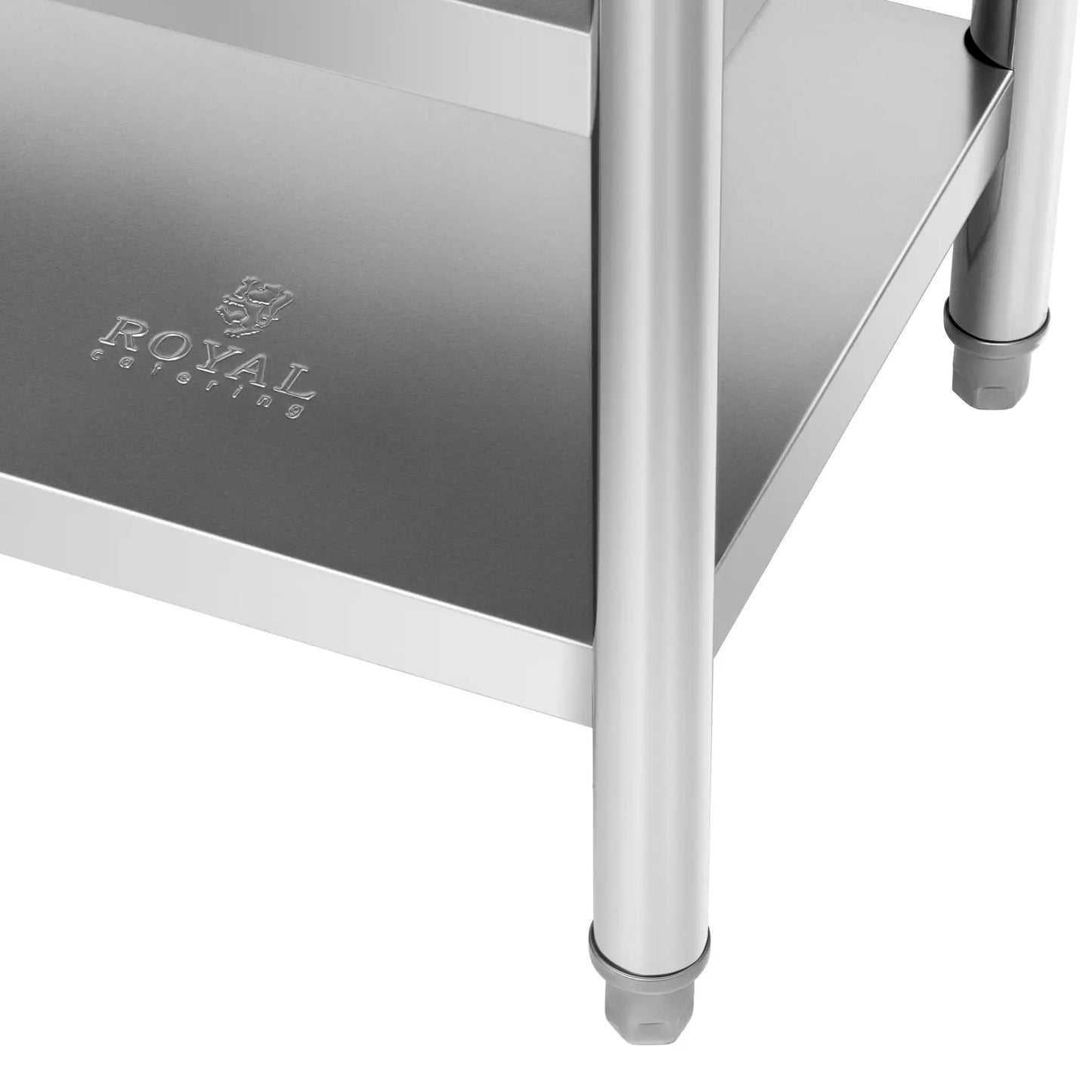 Tables – Table, central steel worktop, 2 shelves, 120 x - Carlat