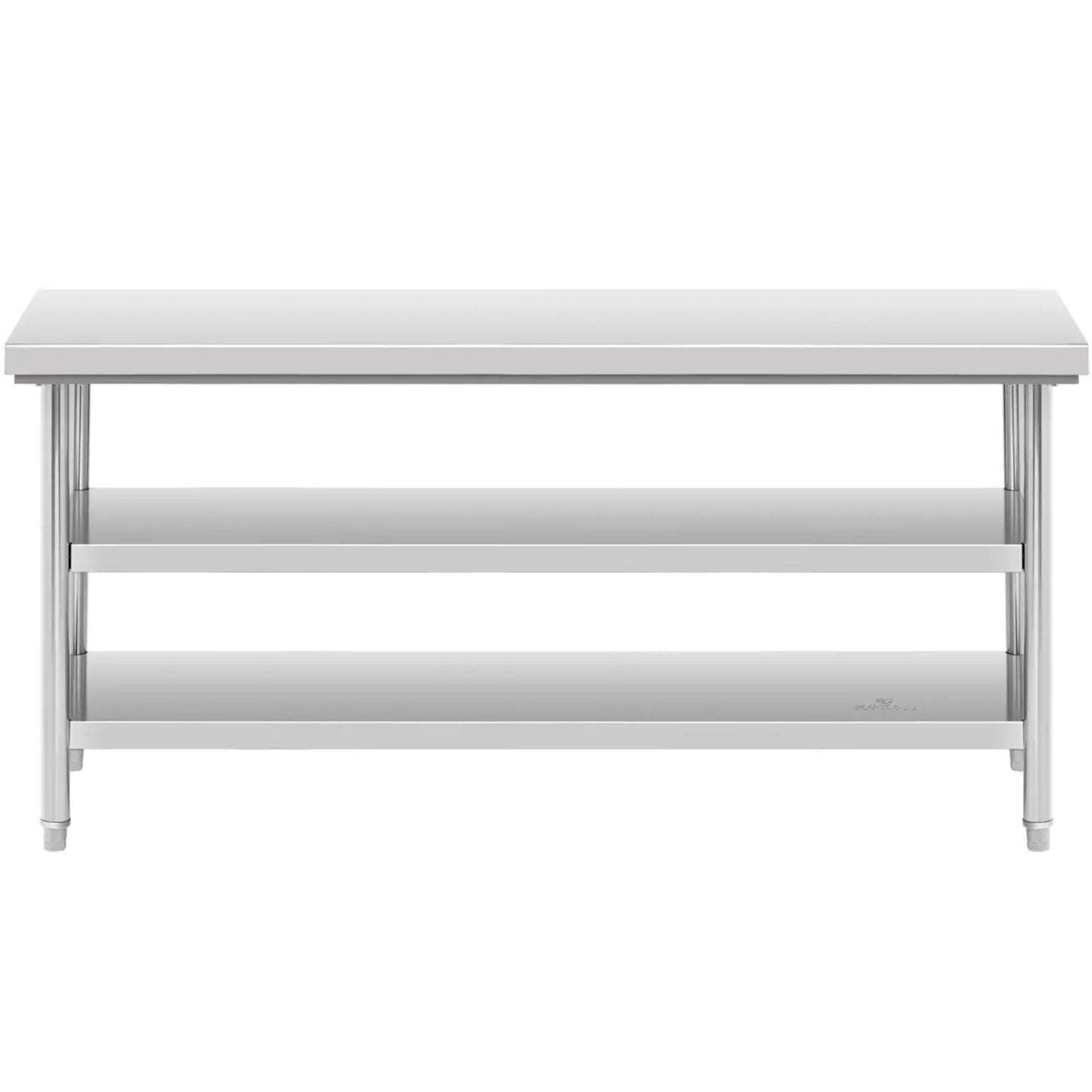 Tables – Table, central steel worktop, 2 shelves, 120 x - Carlat
