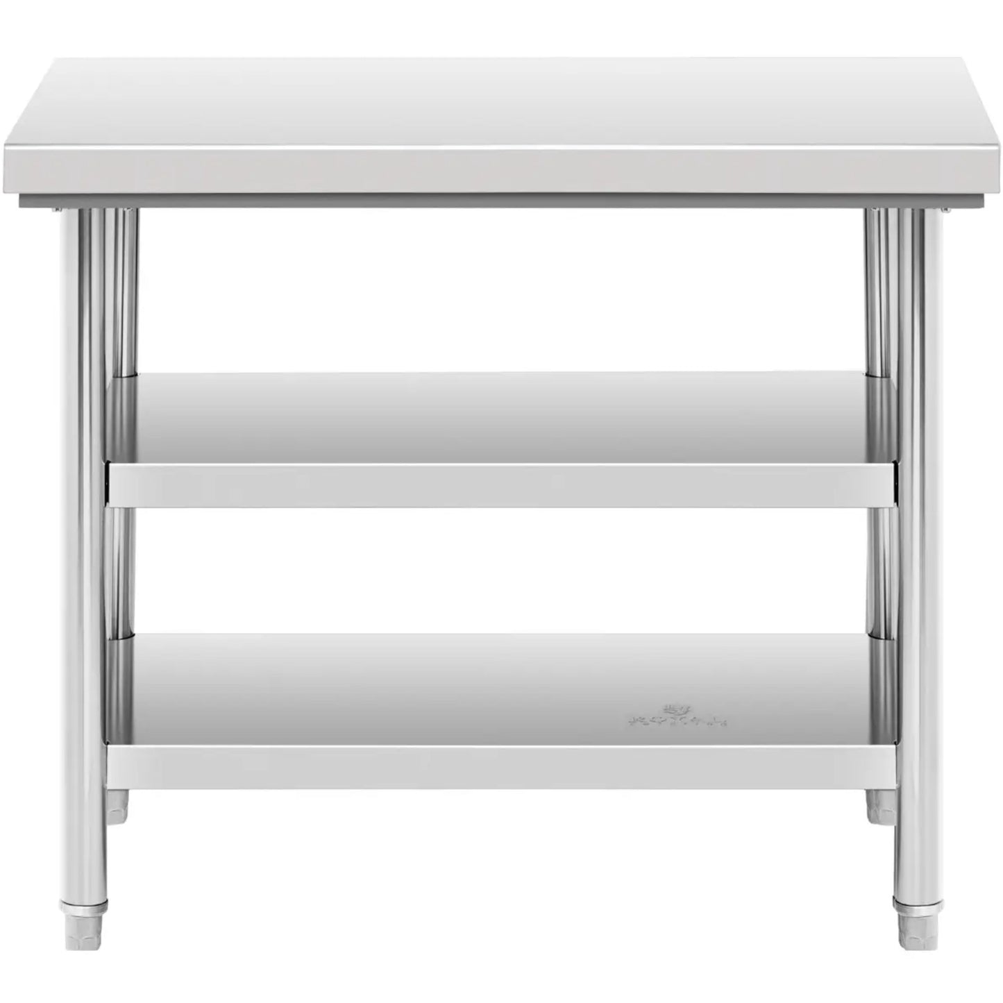 Tables – Table, central steel worktop, 2 shelves, 120 x - Carlat