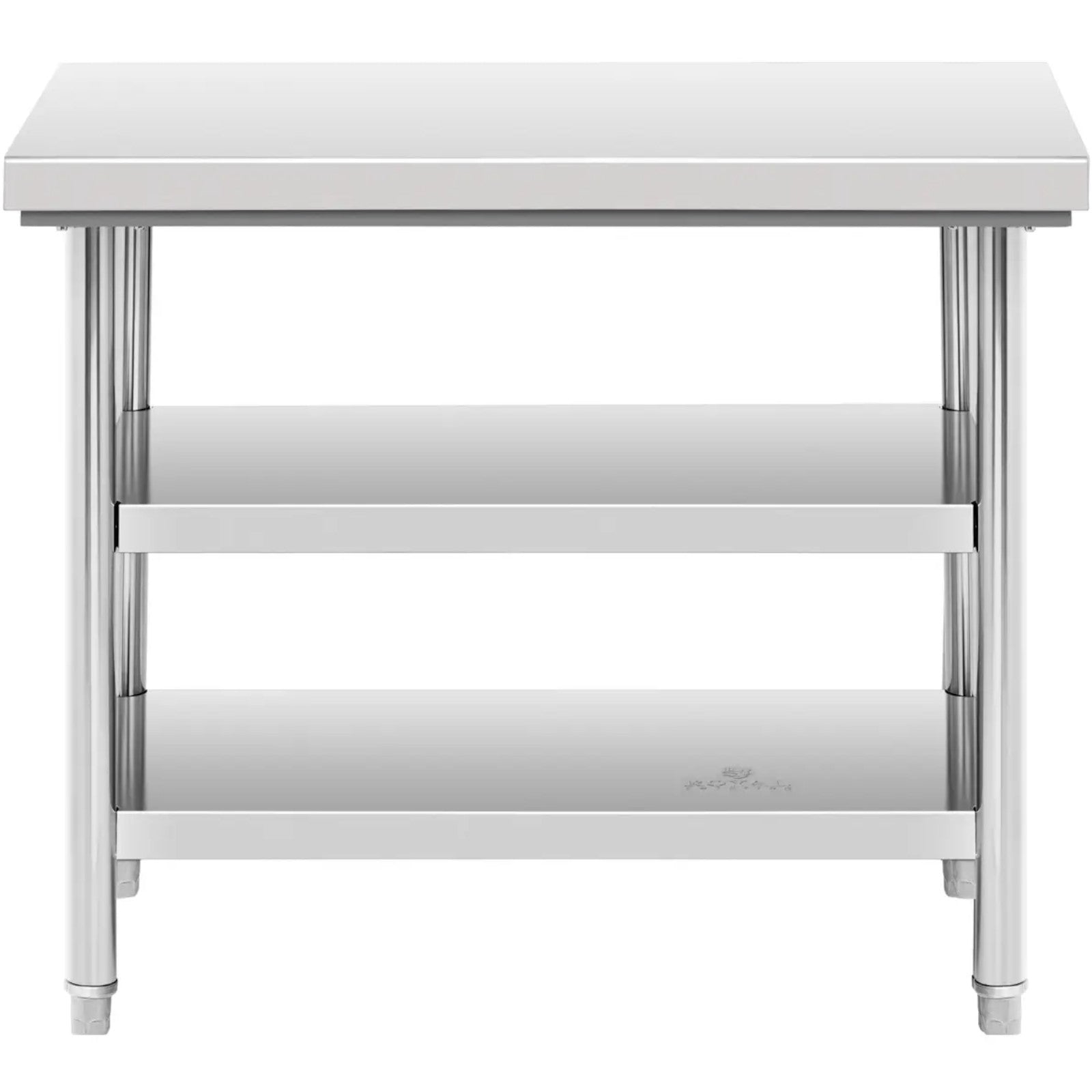 Tables – Table, central steel worktop, 2 shelves, 120 x - Carlat