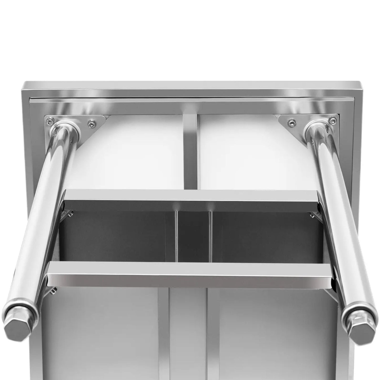 Tables – Table, central steel worktop, 2 shelves, 120 x - Carlat