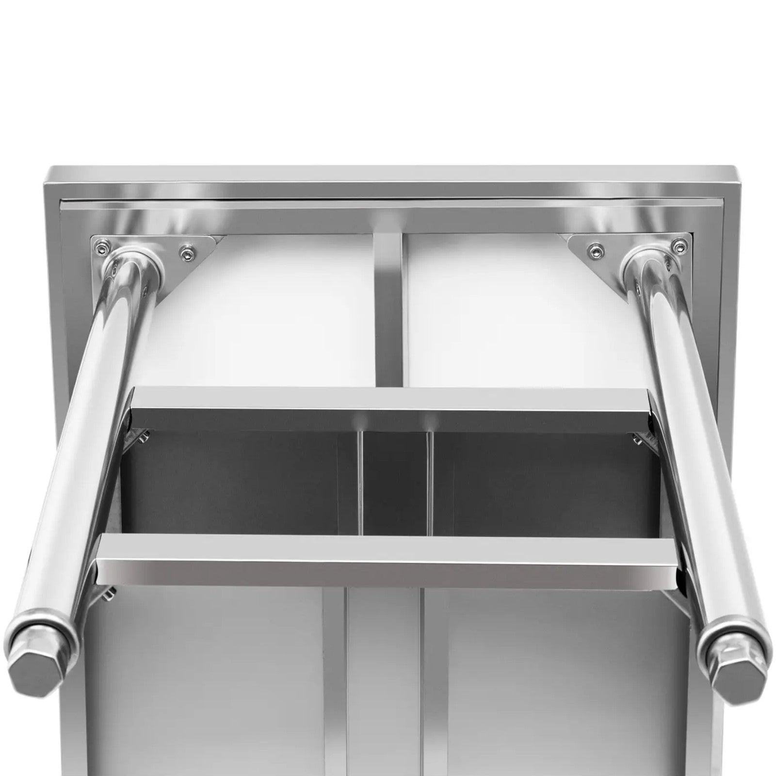 Tables – Table, central steel worktop, 2 shelves, 120 x - Carlat