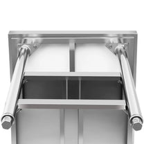 Tables – Table, central steel worktop, 2 shelves, 120 x - Carlat