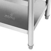 Tables – Table, central steel worktop, 2 shelves, 120 x - Carlat
