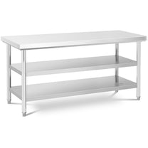 Tables – Table, central steel worktop, 2 shelves, 180 x - Carlat