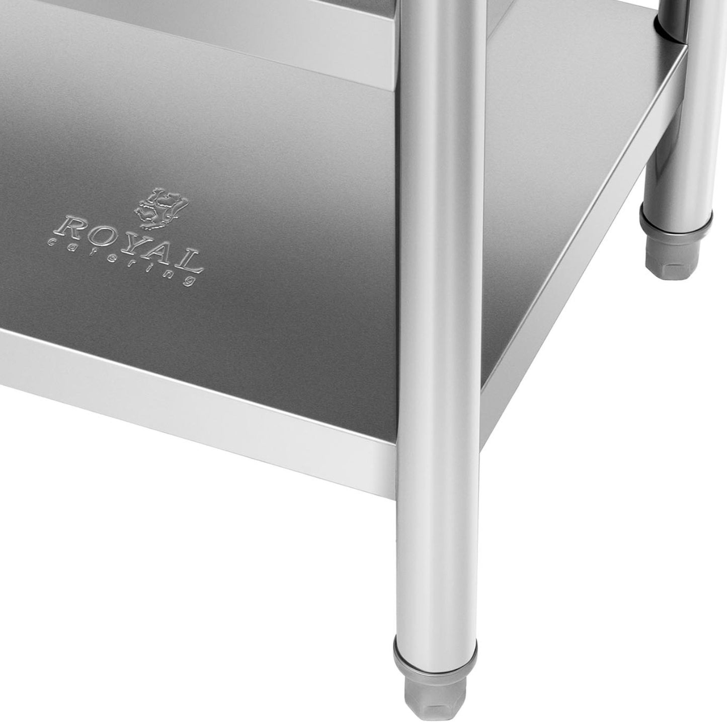 Tables – Table, central steel worktop, 2 shelves, 180 x - Carlat