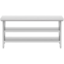 Tables – Table, central steel worktop, 2 shelves, 180 x - Carlat