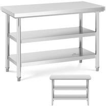 Tables – Table, central steel worktop, 3 levels, 120 x - Carlat