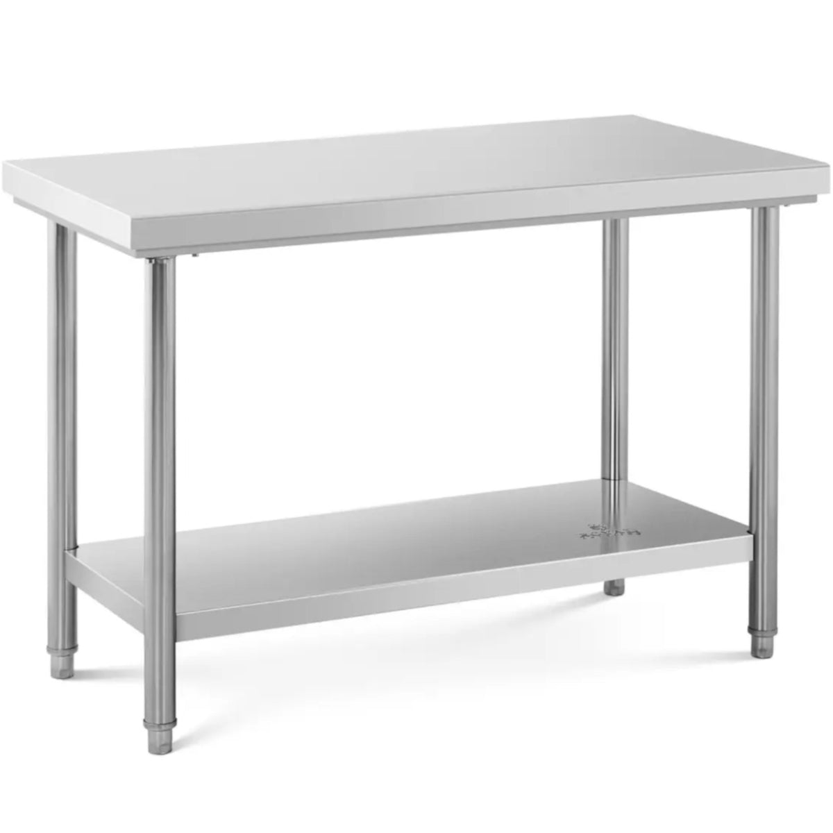 Tables – Table, central steel worktop with shelf, 120 x - Carlat