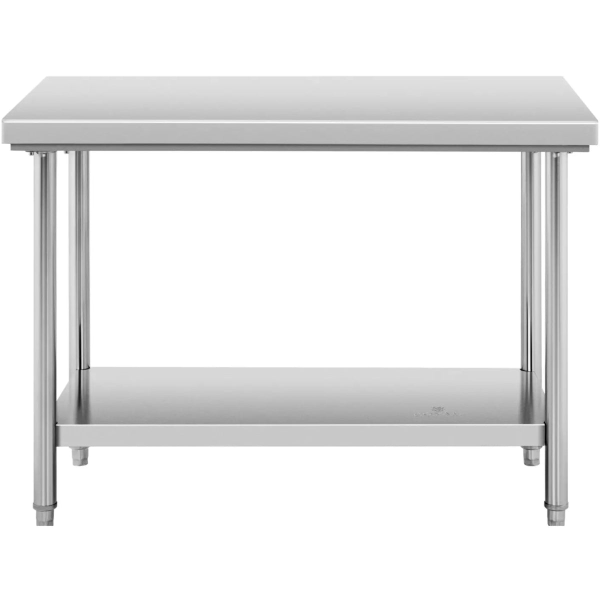 Tables – Table, central steel worktop with shelf, 120 x - Carlat