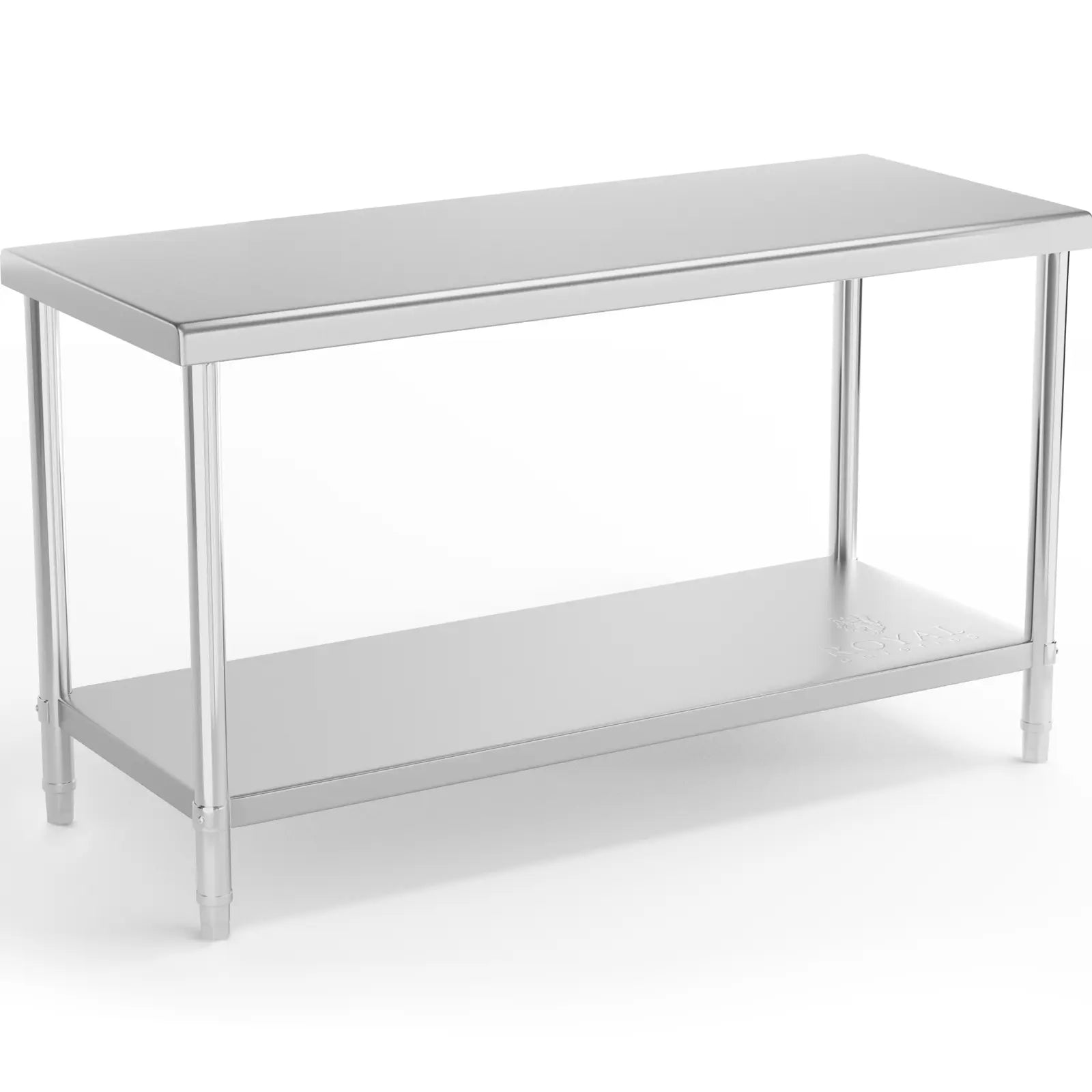 Tables – Table, central steel worktop with shelf, 150 x - Carlat