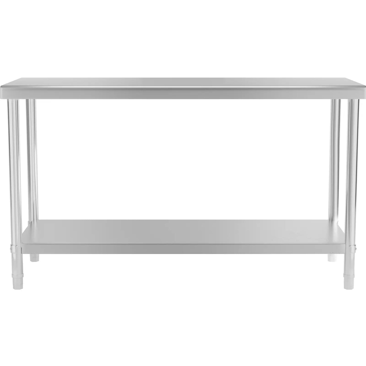 Tables – Table, central steel worktop with shelf, 150 x - Carlat