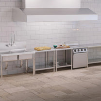Tables – Table, central steel worktop with shelf 80 x - Carlat
