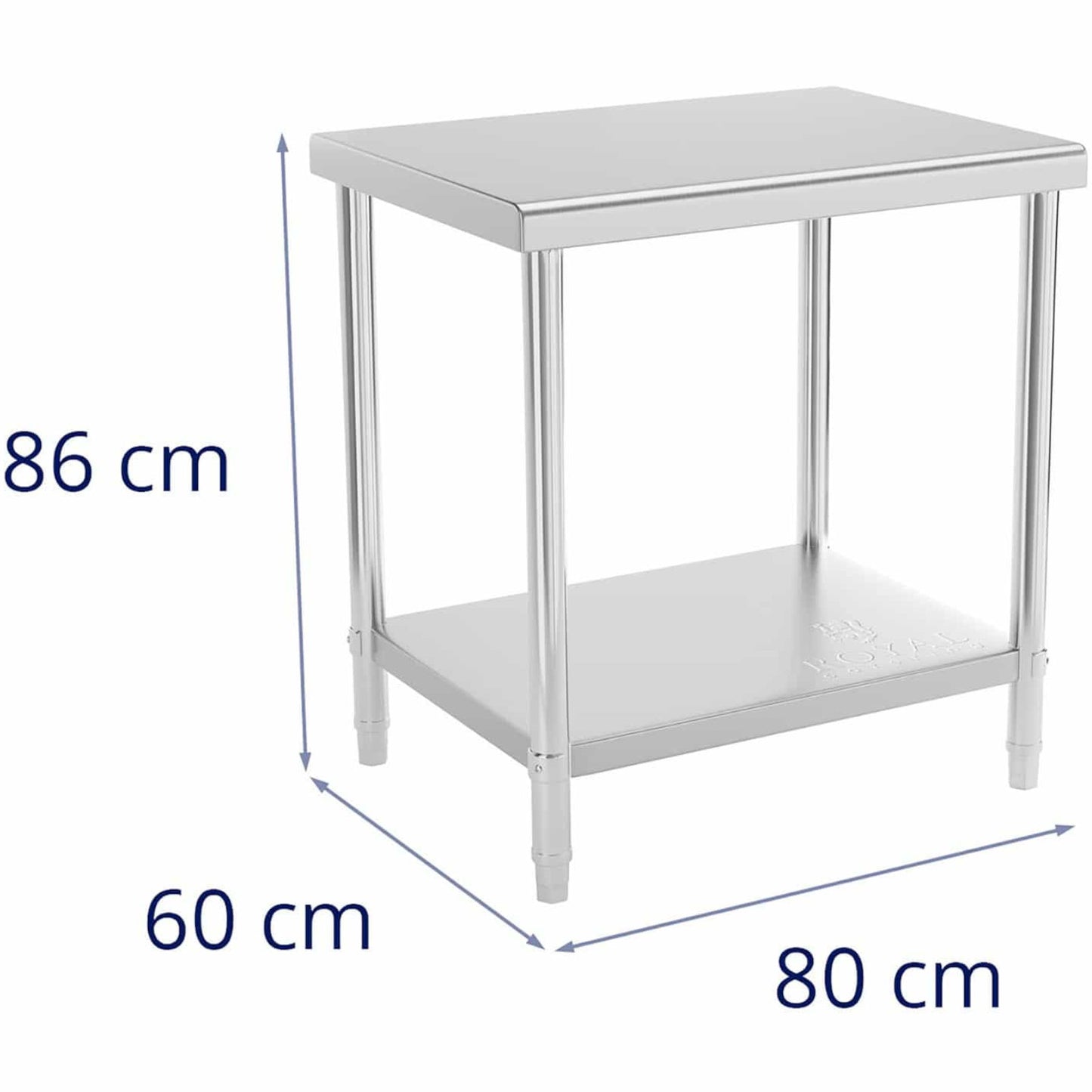Tables – Table, central steel worktop with shelf 80 x - Carlat