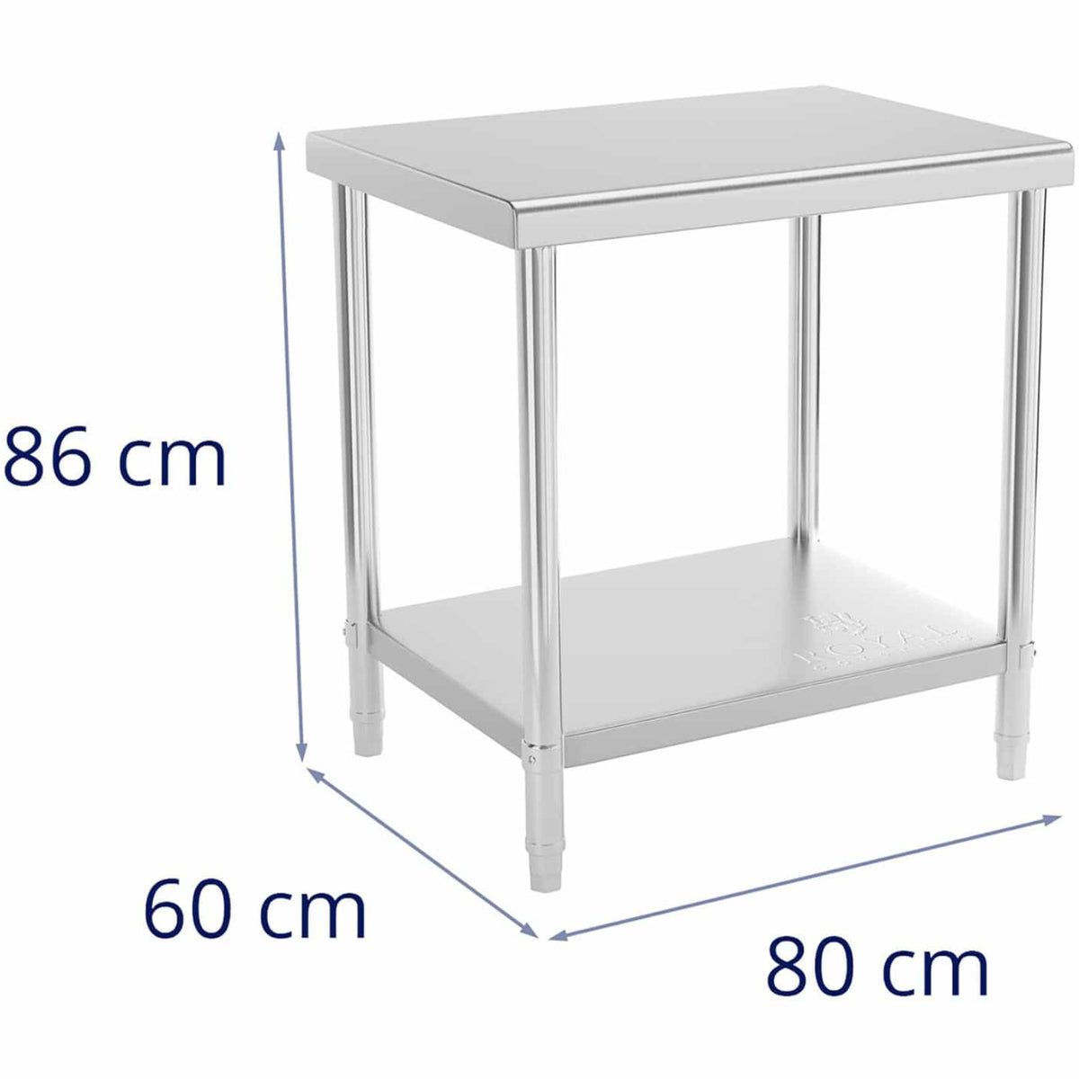 Tables – Table, central steel worktop with shelf