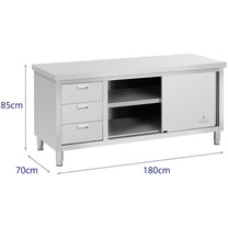 Tables – Table, central worktop, with a cabinet with sliding - Carlat