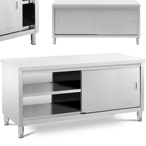 Tables – Table, central worktop with sliding door cabinet, 180 - Carlat