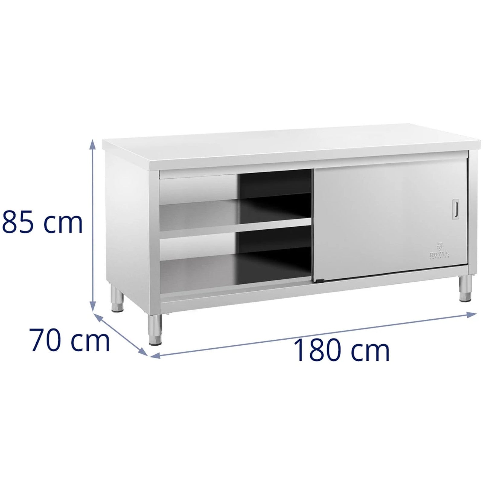 Tables – Table, central worktop with sliding door cabinet, 180 - Carlat