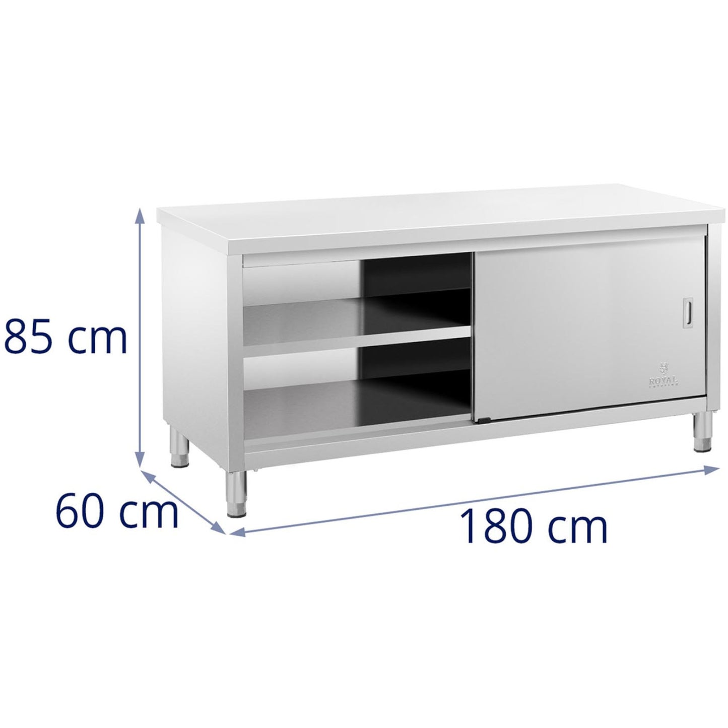 Tables – Table, central worktop with sliding door cabinet, 180 - Carlat
